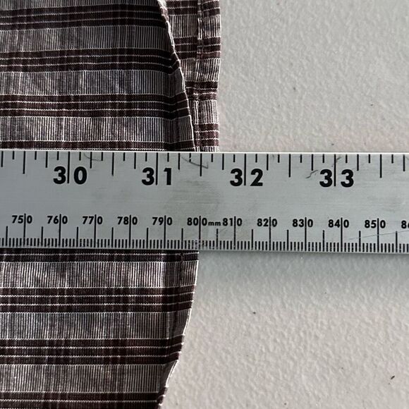 VTG Structure LS Button Up Plaid Shirt Mens XL Brown Premium Woven Y2K - Picture 8 of 8